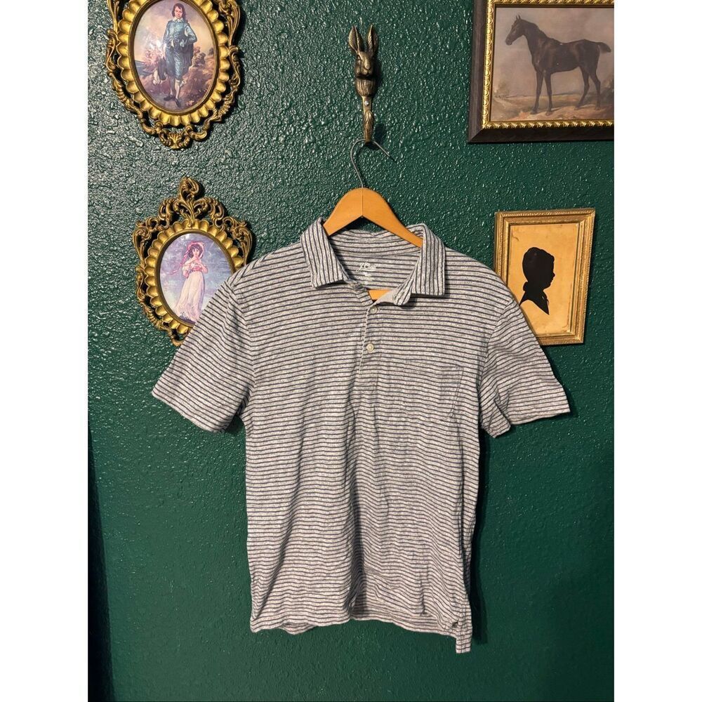 J. Crew men’s Blue And Gray Cotton Polo Sz Medium